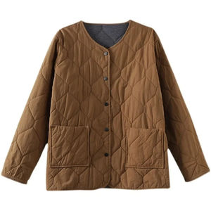 Chaqueta Acolchada para Mujer, Color Sólido, Cuello en V, Manga Larga, Relleno de Poliéster, para Otoño e Invierno, Estilo Burbuja, Personalizable al por Mayor - Product Image 2