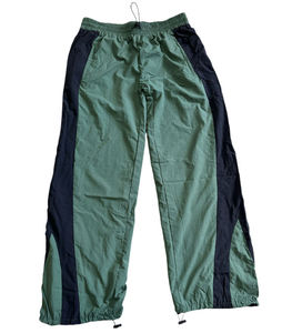 Custom Mens Oversized Nylon Tracksuit Bottoms Y2K Streetwear Wide Leg Baggy Windbreaker Side Stripe Pants with <b>Toggle</b> Hem Ankle - Product Image 2