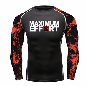 <b>Custom</b> Logo Factory Made <b>Compression</b> <b>Shirt</b> Long Sleeve Plain Fitness Rash Guard <b>Custom</b> <b>Design</b> 100% Polyester Rash Guard For Men - Product Image 3