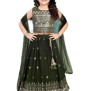 Lahenga Choli ปักเลื่อมด้วยงานเย็บที่สวยงามกำลังมาแรง - Product Image 1