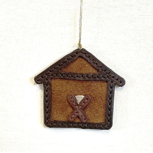 Juego de Adornos Navideños de Cuero Hechos a Mano con Diseños de Casa de Árbol, Estrella, Tortuga y Campana con Detalles de Costura, Decoración Perfecta - Product Image 2