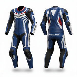 Traje de Carreras de Cuero Vacuno Personalizado |   Traje Profesional de Una Pieza para Día de Carreras |   Protección contra impactos de alta velocidad - Product Image 1