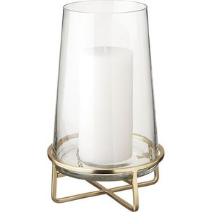 Atractivo Portavelas de Metal y Vidrio, Adorno Decorativo para Mesa de Comedor, Consola, Mesa de Centro, Decoración de Interiores - Product Image 1