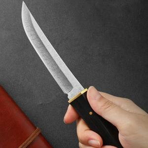 Cuchillo de Frutas de Acero de Damasco con Mango de Madera Sólida, Cuchillo de Cocina de Acero Inoxidable, Cuchillo Plegable Portátil, Cuchillo de Corte Premium para el Hogar - Product Image 1