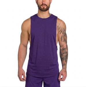 Professionally Made Men's Regular Fit Solid <b>Purple</b> Color Tank Tops Lightweight Men's Round Neck Collar Sleeveless Tank Tops - Product Image 1