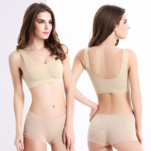 Sujetador Deportivo Inalámbrico para Mujer, Negro, Copa 3/4, Espalda Cruzada, Sin Costuras, Spandex, Nailon, Transpirable, Lavable a Máquina, Soporte para Todas las Estaciones - Product Image 5