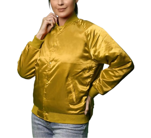 Nouvel Arrivage 2026 – Blouson universitaire personnalisé en satin doré, respirant, grande taille, pour lycée, vente en gros, pour femmes - Product Image 3