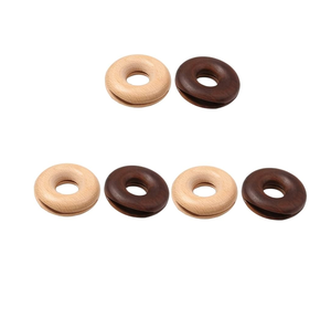 Scelleuse de sacs à collation en bois faite à la main, en forme de donut, 2 couleurs différentes, pour la maison/l'hôtel, organisateur de rangement de cuisine à bon prix - Product Image 4