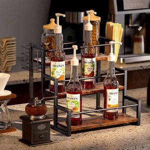 3-Layer Coffee & Wine <b>Rack</b> Organizer 12-Bottle Storage for Kitchen <b>Bar</b> Restaurant for Syrup Bottle Organization - Product Image 4