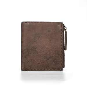Portefeuille vertical unisexe en cuir véritable souple Castello de haute qualité, fait main, court, ouvert, en polyester, avec porte-monnaie, minimaliste, marron, neuf - Product Image 3