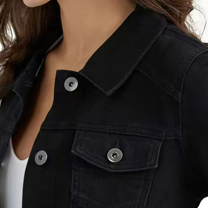 Hot Sale Women <b>Denim</b> <b>Jacket</b> Solid Color Vintage Washed Cotton <b>Denim</b> Autumn Breathable Casual Streetwear - Product Image 3