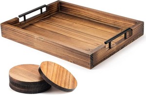 Bandeja Rectangular de Madera Maciza Hecha a Mano, Pulida, Decoración Moderna para Mesa, Artesanías de Madera, Cajas de Madera y Decoración de Pared - Product Image 5