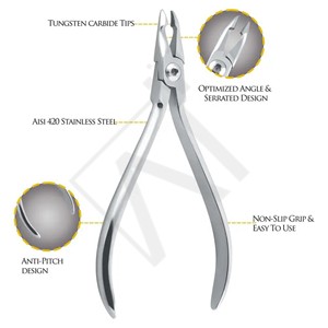 คีม Accuram TC Weingart ขนาด 13 ซม. คีมจัดฟันทังสเตนคาร์ไบด์ คีมอเนกประสงค์สำหรับงานทันตกรรม คีมจับลวดสแตนเลส เครื่องมือทันตกรรม - Product Image 2