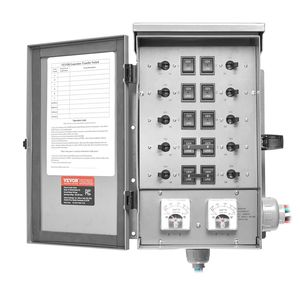 Kit Interruttore di Trasferimento Manuale ATS per Generatore, 50 Ampere, 10 Circuiti, Pre-cablato, con Scatola di Ingresso Alimentazione a Doppia Presa, Modello CS6375 - Product Image 1