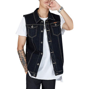 Chaleco Vaquero Ajustable para Hombre, Nuevo Modelo 2025, a Bajo Precio, Transpirable, Sostenible, de Color Sólido, Servicio OEM - Product Image 5