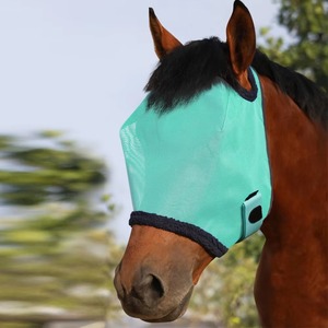 Masque anti-mouches pour chevaux en maille respirante avec protection des oreilles, réglable, durable, personnalisable, de haute qualité, fournitures d'équitation - Product Image 2