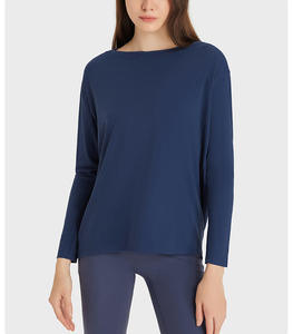 Camiseta de Yoga de Manga Larga para Mujer, Camiseta Deportiva Ligera de Verano, Blusa Holgada para Correr y Hacer Ejercicio - Product Image 1