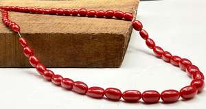 Handmade Coral Oval Stone Beads Statement <b>Necklace</b> with IGI Certification Customizable Gift for Women - Product Image 3