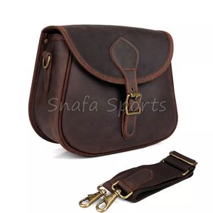 Sacs de téléphone portable en cuir véritable personnalisés, sac banane tactique d'extérieur, sacs de ceinture en cuir Crazy Horse, sacs banane en cuir de vachette pour hommes - Product Image 2