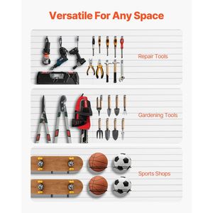 8X4 pi PVC Blanc Garage Slatwall Lambris Préfabriqué Accessoire Riche Stockage avec Latte Mur Accessoires Accessoires Modèle D0100X3IFLT - Product Image 5