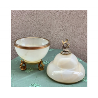Pot à sucre en marbre onyx écologique, best-seller, avec couleurs personnalisées pour une utilisation décorative, disponible en tailles sur mesure