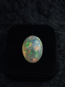 Opale de feu éthiopienne naturelle, cabochon ovale, multicolore, chatoyante, pierre précieuse non traitée pour la joaillerie - Product Image 2