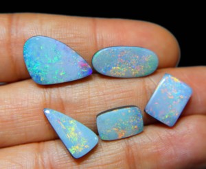 Australian <b>Opal</b> Doublet Cabochon Multi Color Fire Natural Loose <b>Opal</b> Jewelry Making - Product Image 1