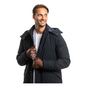 Gants en cuir véritable de chèvre de qualité supérieure, compatibles écran tactile, pour homme et femme, pour la conduite hivernale et les sports. - Product Image 6