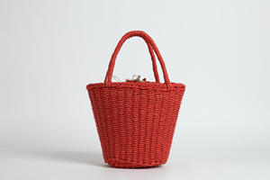Power through your busy workday with this trendy Natural yarn bag designed with a yellow woven body and sturdy <b>top</b> handles - Product Image 2