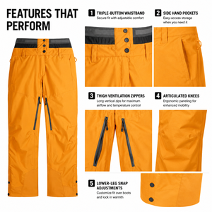 Pantalons de snowboard imperméables, pantalons de ski coupe-vent, pantalons de neige respirants et thermiques pour les sports de montagne en plein air en hiver pour adultes - Product Image 6