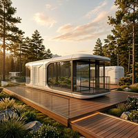 Capsule spatiale intelligente insonorisée, pod modulaire pré-assemblé et étanche pour hôtel-resort, boutique de rue et bureau à domicile