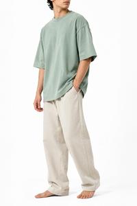 T-shirt décontracté à manches courtes et col rond pour homme, couleur unie, coupe oversize, en jersey 100 % coton, respirant et écologique, vente en gros - Product Image 2