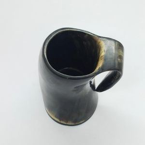 Natural Buffalo Horn Mug Handmade Drinking Horn <b>Cup</b> with Wooden Stand for Gift, Home Decor & Collectors - Product Image 4