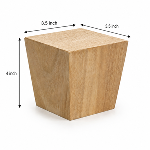 Pied de meuble carré en bois massif, design minimaliste, en bois d'hévéa, robuste, facile à installer, pied de canapé en bois massif - Product Image 2