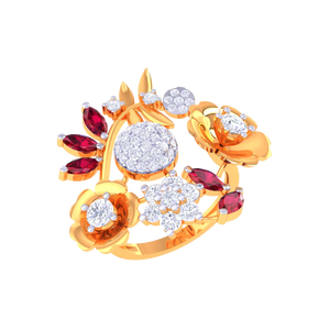 Bague Statement Bouquet Exquis, Collection Jardin, Orné de Pierres, Style Romantique - Product Image 1