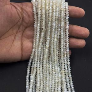 Vente en gros de perles rondes en pierre de lune blanche de qualité AAA+ 100% naturelle non traitée de 4 mm, lisses, faites à la main, pierres précieuses pour bijoux - Product Image 5