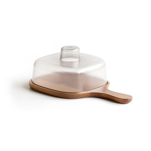 Contenitore per formaggio con coperchio e base in legno per servire e conservare - Product Image 1
