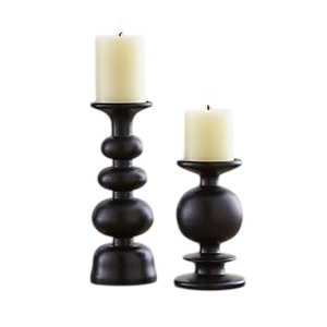 Support à bougie décoratif noir fini pour la décoration intérieure, porte-bougie de haute qualité en aluminium coulé, fait main et personnalisé - Product Image 4