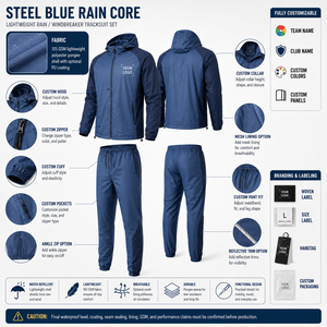Unisex Waterproof Windproof Tracksuit Hooded Back <b>Zip</b> Pocket Solid Color Sporty Lightweight Polyester Summer Wear Custom Logo - Product Image 3