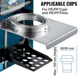 Nuova Macchina Sigillatrice Manuale per Tè Boba 300-500 Tazze/Ora - Blu, Diametro Tazza 90/95mm - Product Image 6