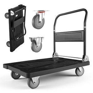 Carrello Pieghevole con Capacità di 450 kg, Piattaforma Mobile con Ruote Girevoli, Carrello per Trasporto e Shopping - Product Image 1