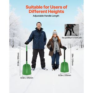 Pala da Neve in Lega di Alluminio Larga 8,5 Pollici per Vialetti, Grande Capacità, Manici a T, Portatile, per Spazzaneve e Lavori di Pulizia - Product Image 3