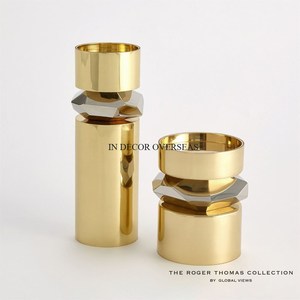 IN DECOR OVERSEAS <b>Brass</b> <b>Candlestick</b> Holder Set Heat Resistant Home Decoration Metal Candle Holders From India In Lowest Price - Product Image 4