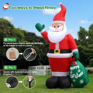 Decoración Navideña Inflable de Santa Claus de 3 Metros para Exteriores, Decoración Gigante con Bolsa de Regalos Grande, Luces LED, Adornos para Jardín - Product Image 6