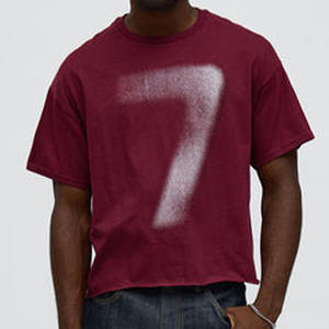 T-shirt pour homme de qualité supérieure, 100% coton, impression numéro 7, col rond, style décontracté, streetwear, fabricant OEM ODM, fournisseur de marques privées - Product Image 4