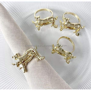 Anneaux de serviette léopard de luxe accrocheur meilleure vente thème décoratif de table porte-serviettes et anneaux en moins de quantité minimale de commande - Product Image 1