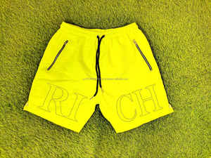 Pantalones cortos de chándal informales de algodón 100% OEM para hombre, ropa de calle cómoda de felpa francesa, pantalones cortos de chándal personalizables con patrón sólido para hombre - Product Image 5