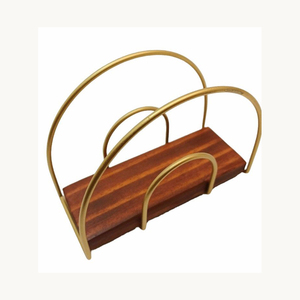 Wholesale Metal And Wooden Napkin Holder Stylish Customized Modern New Arrival Decorative Tissue Stand Manufacturer - Product Image 1