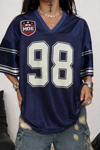 Maillot de football américain personnalisé imprimé, grande taille, en maille simple couche, coupe ample, pour fans de sport - Product Image 4