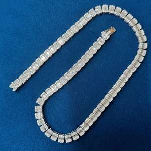 Collier chaîne à maillons personnalisé en moissanite VVS taille brillant rond, en argent sterling 925, bijoux de luxe style hip-hop glacé - Product Image 3